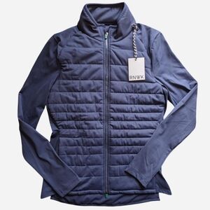 NWT Renwick navy blue long sleeve puffer zip up jacket